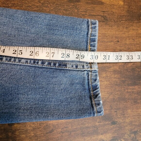 Levi's Jeans 31x32 Measures 30x30 Slim Straight 513 Ripped Medium Light Wash - Picture 10 of 11